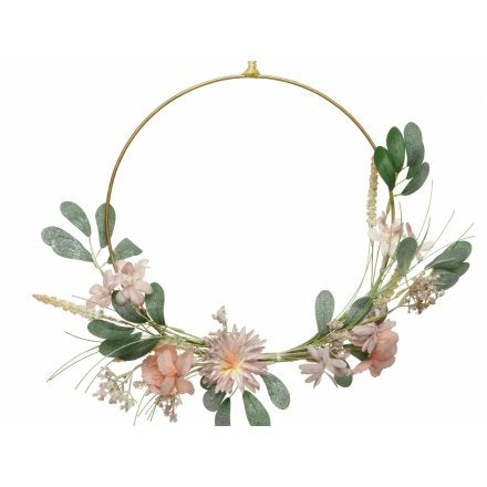 Floral Frosted Half Wreath