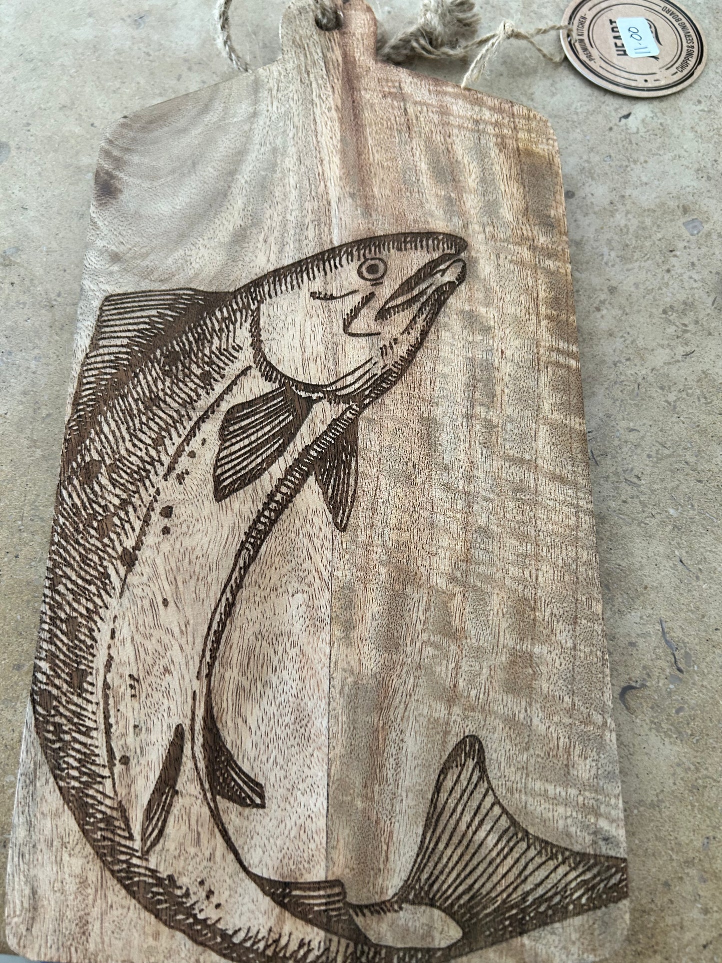 Salmon Engraved Wooden Board - 30cm