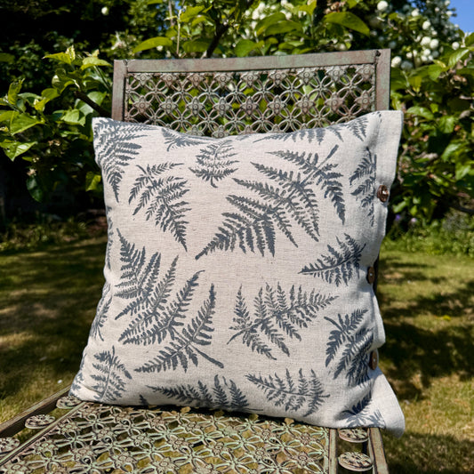 Cream Fern Leaf Cushion - Local Hand Crafted