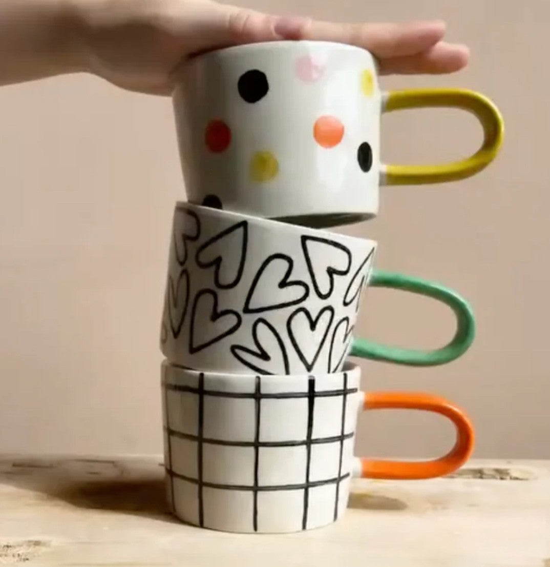 Caroline Gardner Multi Spot Handpainted Mug