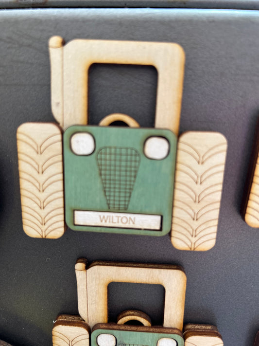 Wilton Engraved Hand painted Magnet Wooden Tractor