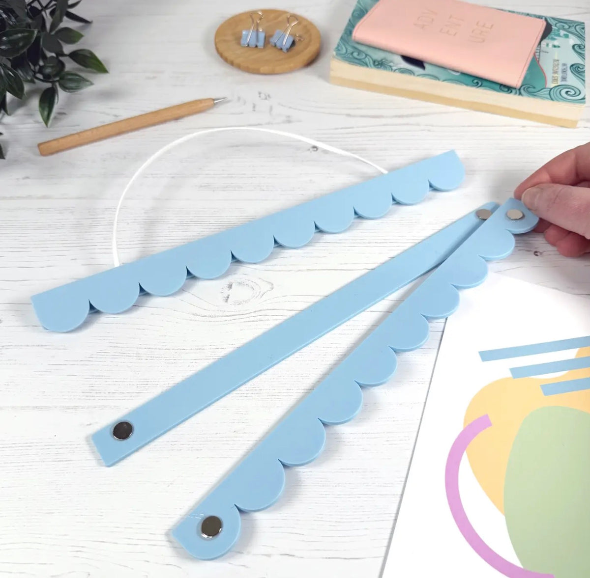 Blue Magnetic Picture Hanger A3 portrait prints