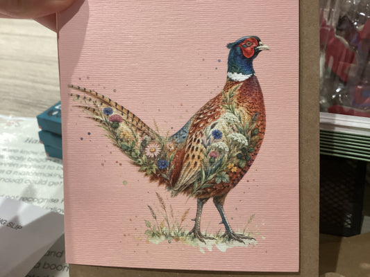 Jen Winnett Floral Pheasant Card