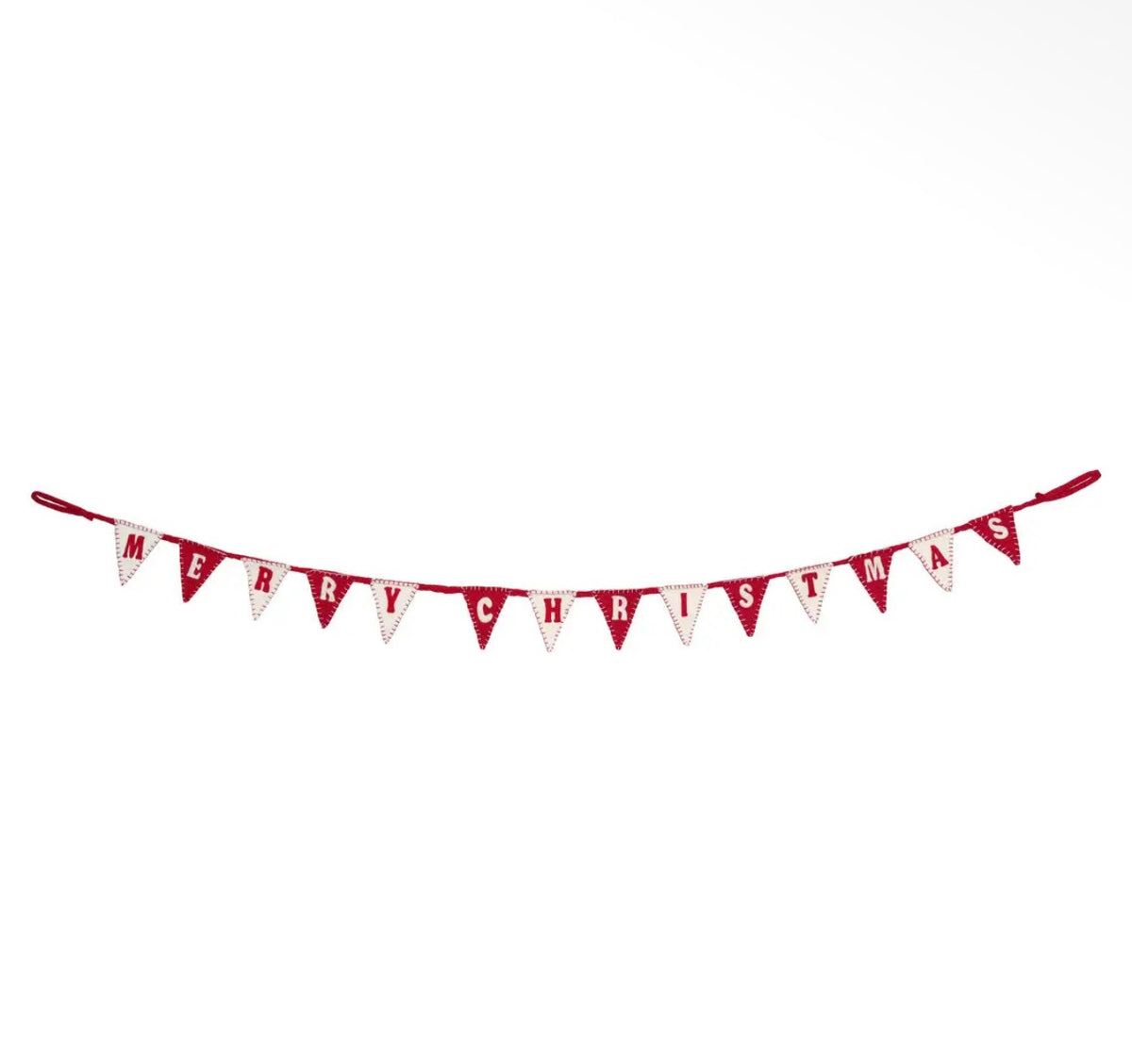 Merry Christmas Felt Bunting – 2m Red Wool Christmas Garland