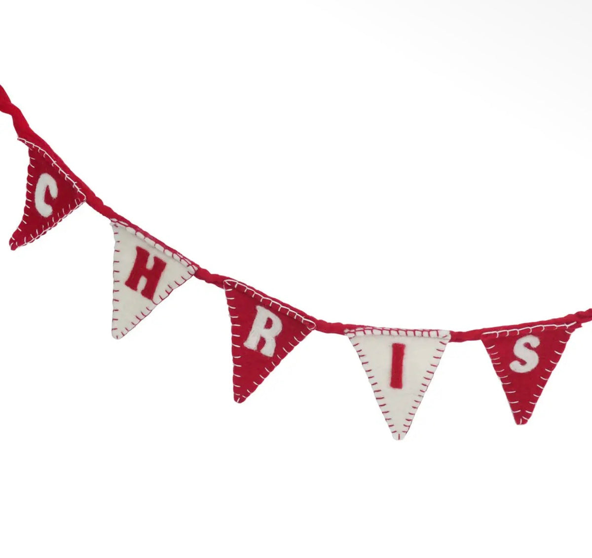 Merry Christmas Felt Bunting – 2m Red Wool Christmas Garland